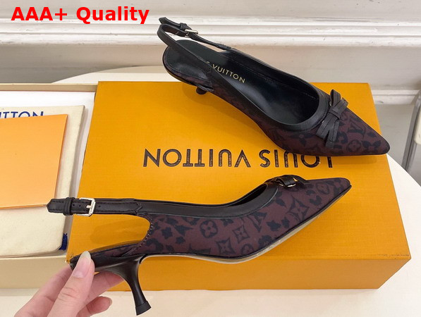 Louis Vuitton 6am Slingback Pump in Marron Monogram Leopard Print Canvas 1AJL09 Replica