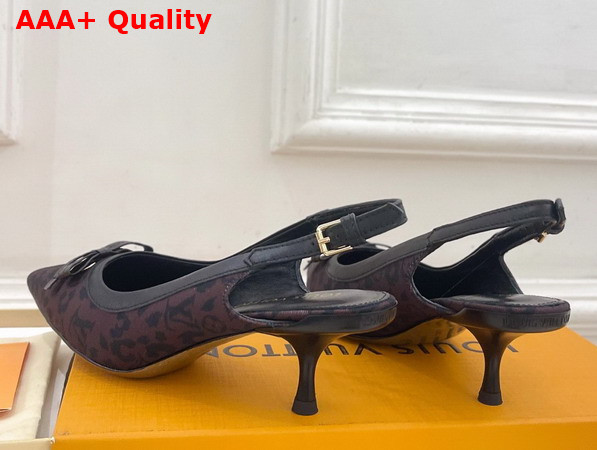 Louis Vuitton 6am Slingback Pump in Marron Monogram Leopard Print Canvas 1AJL09 Replica
