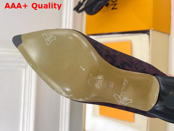 Louis Vuitton 6am Slingback Pump in Marron Monogram Leopard Print Canvas 1AJL09 Replica