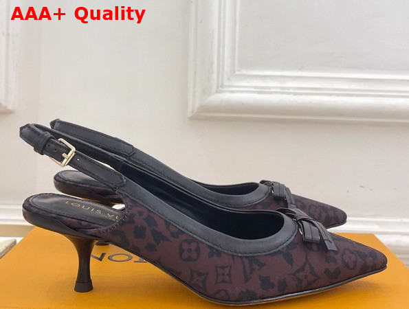 Louis Vuitton 6am Slingback Pump in Marron Monogram Leopard Print Canvas 1AJL09 Replica