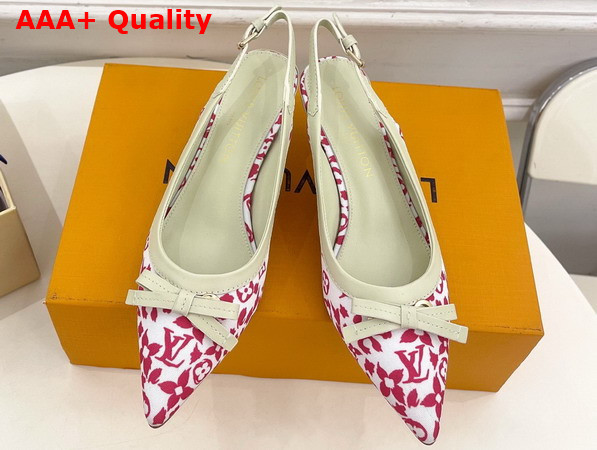 Louis Vuitton 6am Slingback Pump in Rose Monogram Leopard Print Canvas Replica