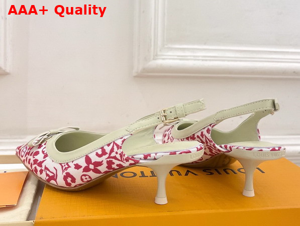 Louis Vuitton 6am Slingback Pump in Rose Monogram Leopard Print Canvas Replica