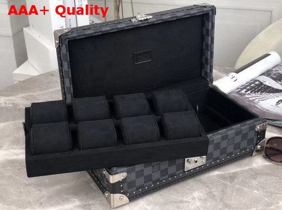 Louis Vuitton 8 Watch Case in Damier Graphite Canvas N48194 Replica