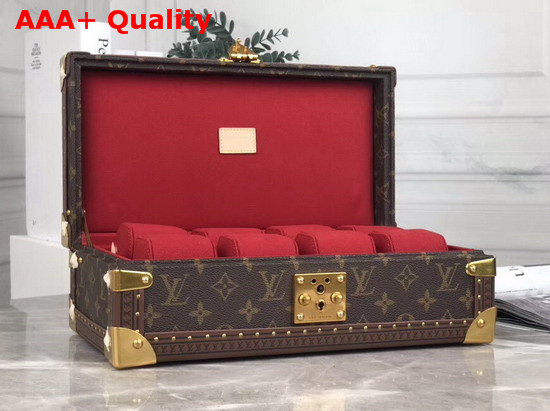 Louis Vuitton 8 Watch Case in Monogram Canvas with Red Microfiber Lining M20039 Replica