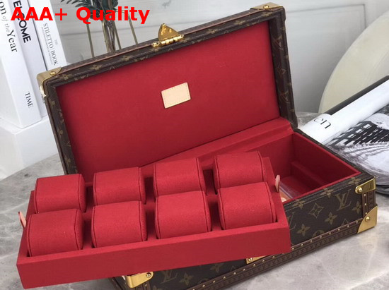 Louis Vuitton 8 Watch Case in Monogram Canvas with Red Microfiber Lining M20039 Replica