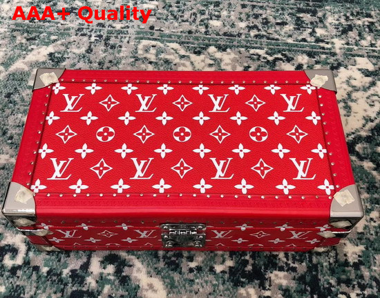 Louis Vuitton 8 Watch Case in Red Monogram Canvas Customized Replica