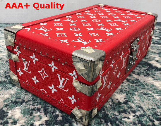 Louis Vuitton 8 Watch Case in Red Monogram Canvas Customized Replica