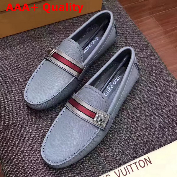 Louis Vuitton Aacetrack Moccasin Light Blue Grained Calfskin 1A36TA Replica