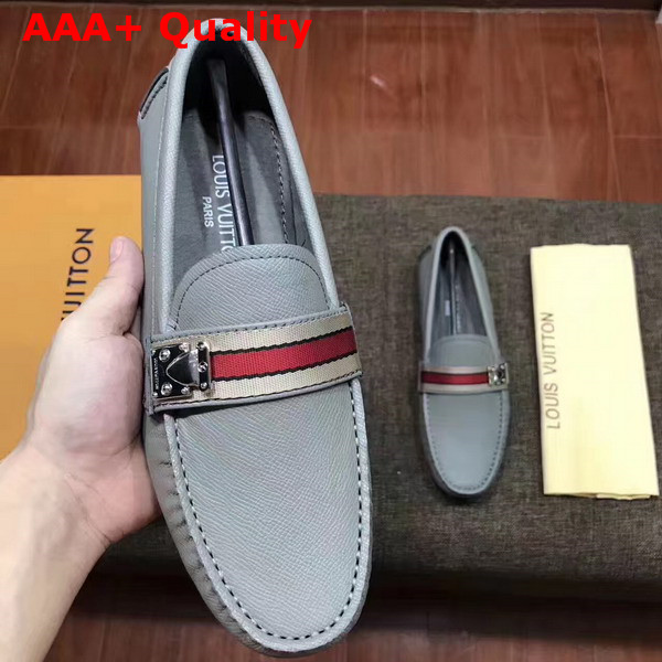 Louis Vuitton Aacetrack Moccasin Light Blue Grained Calfskin 1A36TA Replica