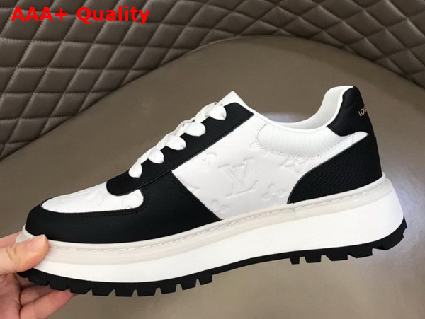 Louis Vuitton Abbesses Sneaker White and Black Monogram Embossed Calf Leather Replica
