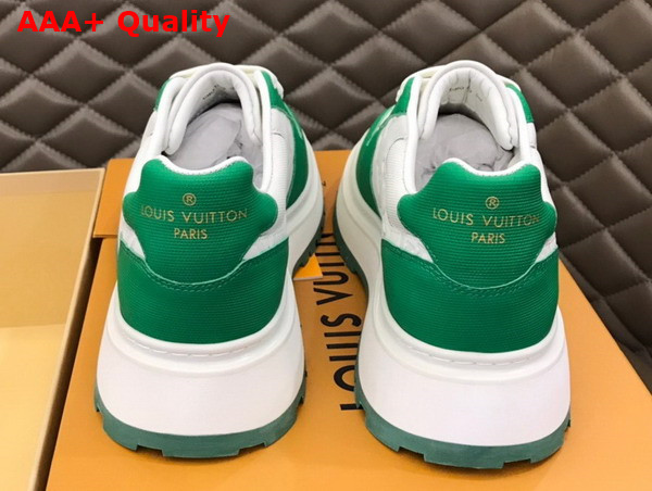 Louis Vuitton Abbesses Sneaker White and Green Monogram Embossed Calf Leather Replica