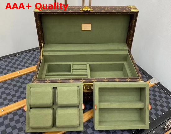 Louis Vuitton Accessories Box Monogram Canvas Khaki Microfiber Lining Replica
