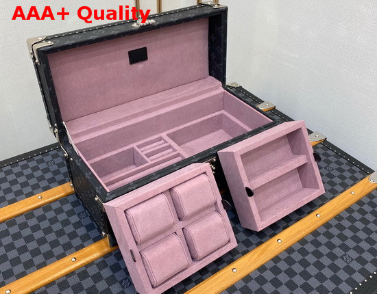 Louis Vuitton Accessories Box Monogram Eclipse Coated Canvas Pink Microfiber Lining M44127 Replica
