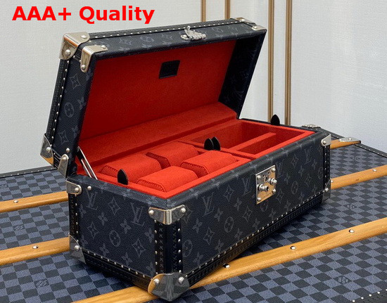 Louis Vuitton Accessories Box Monogram Eclipse Coated Canvas Red Microfiber Lining M44127 Replica