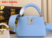 Louis Vuitton Adorable Edition of the Capucines Mini Handbag in Candy Blue Taurillon Leather Replica