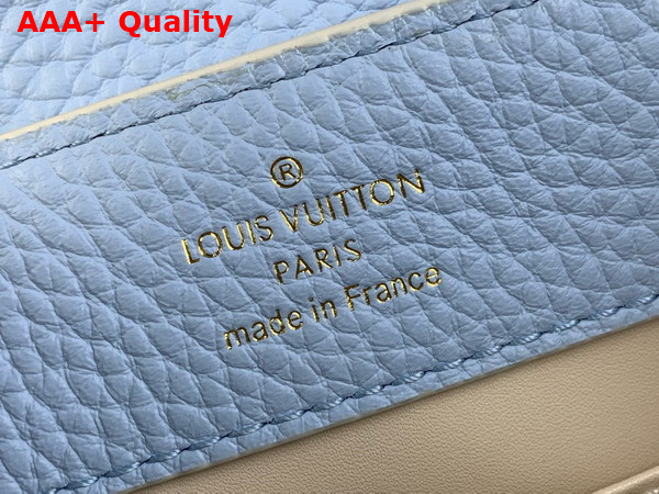 Louis Vuitton Adorable Edition of the Capucines Mini Handbag in Candy Blue Taurillon Leather Replica
