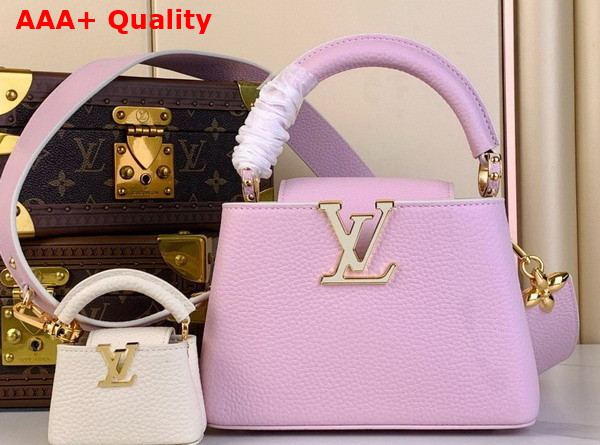Louis Vuitton Adorable Edition of the Capucines Mini Handbag in Candy Pink Taurillon Leather Replica