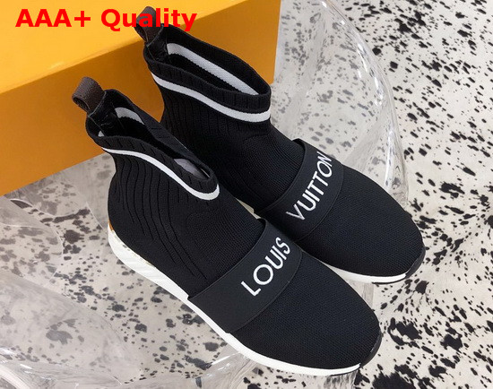 Louis Vuitton Aftergame Sneaker Boot in Black Stretch Textile Replica