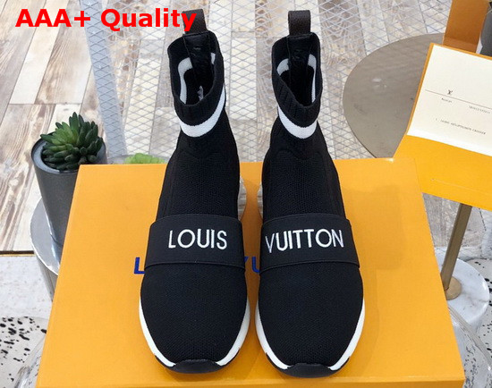 Louis Vuitton Aftergame Sneaker Boot in Black Stretch Textile Replica
