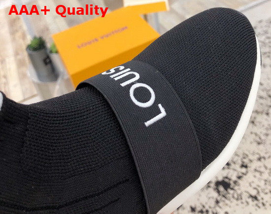 Louis Vuitton Aftergame Sneaker Boot in Black Stretch Textile Replica