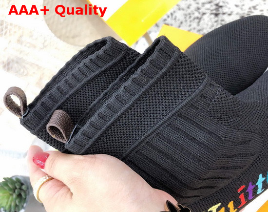 Louis Vuitton Aftergame Sneaker Boot in Black Technical Stretch Fabric 1A5C70 Replica