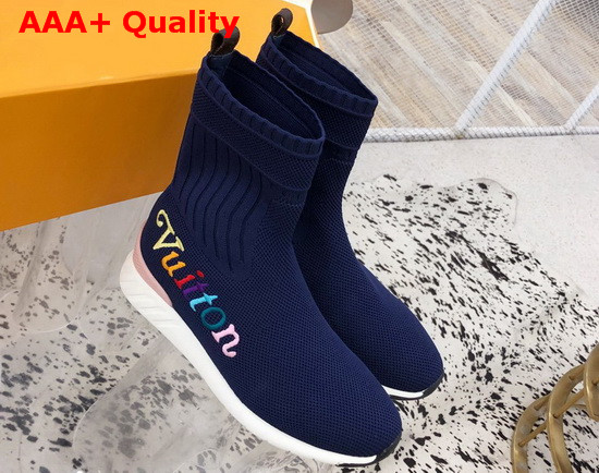 Louis Vuitton Aftergame Sneaker Boot in Blue Technical Stretch Fabric Replica