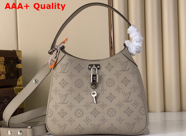 Louis Vuitton All Around PM Galet Grey Perforated Mahina Calfskin Leather M27336 Replica