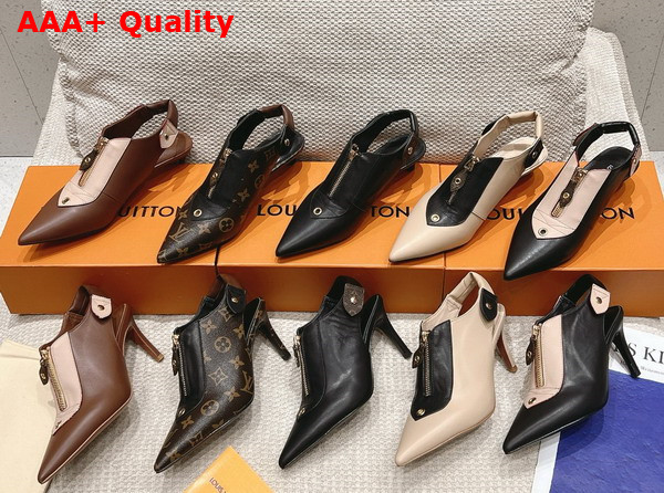 Louis Vuitton Allure Slingback Pump in Black Calf Leather 1ADD3M Replica