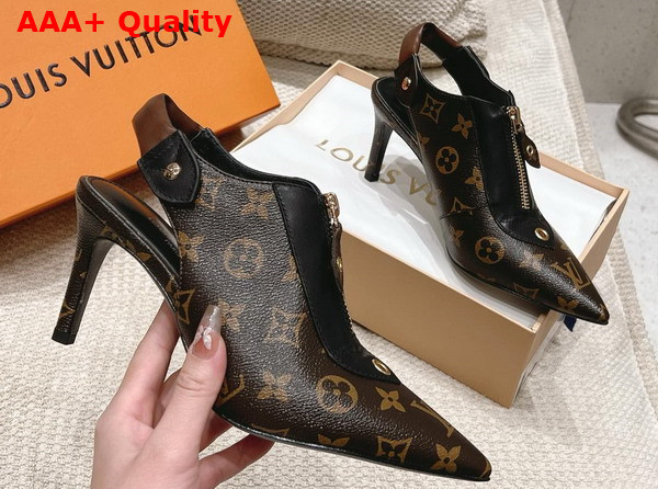 Louis Vuitton Allure Slingback Pump in Black Calf Leather 1ADD3M Replica