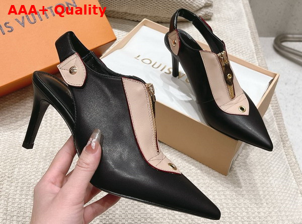 Louis Vuitton Allure Slingback Pump in Black Calf Leather 1ADD3M Replica
