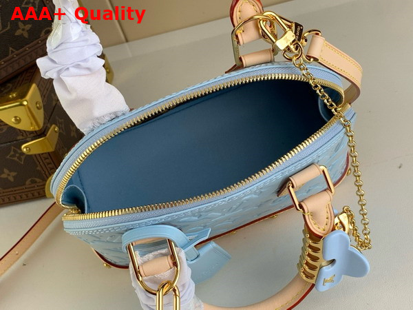 Louis Vuitton Alma BB Bag in Sky Monogram Vernis Leather with Natural Cowhide Leather Trim M24062 Replica