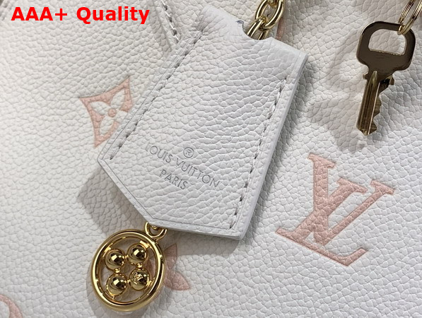 Louis Vuitton Alma BB Bicolor Monogram Empreinte Leather Milky White and Peach M27574 Replica