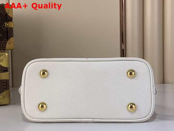 Louis Vuitton Alma BB Bicolor Monogram Empreinte Leather Milky White and Peach M27574 Replica