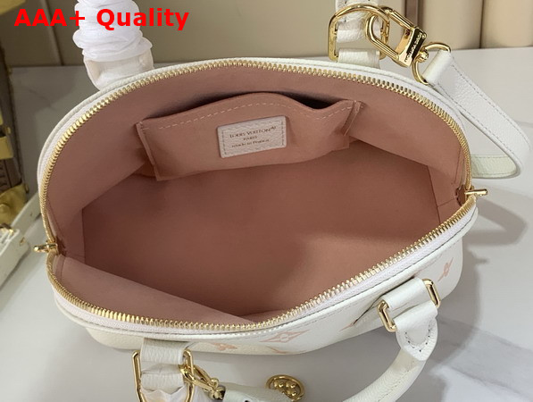 Louis Vuitton Alma BB Bicolor Monogram Empreinte Leather Milky White and Peach M27574 Replica
