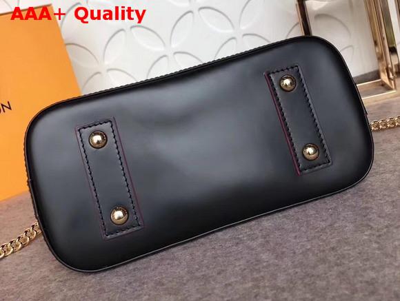 Louis Vuitton Alma BB Black Epi Leather with Fuchsia Lining Replica