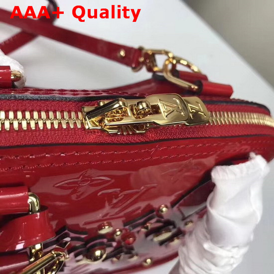 Louis Vuitton Alma BB Cherry Monogram Vernis Leather with Leather Patches and Studs Replica