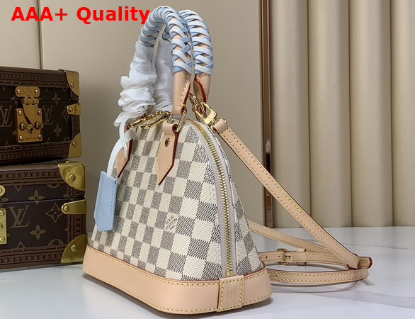 Louis Vuitton Alma BB Damier Azur Canvas with Braided Handle N40902 Replica