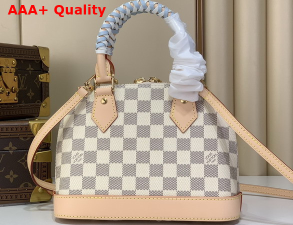Louis Vuitton Alma BB Damier Azur Canvas with Braided Handle N40902 Replica