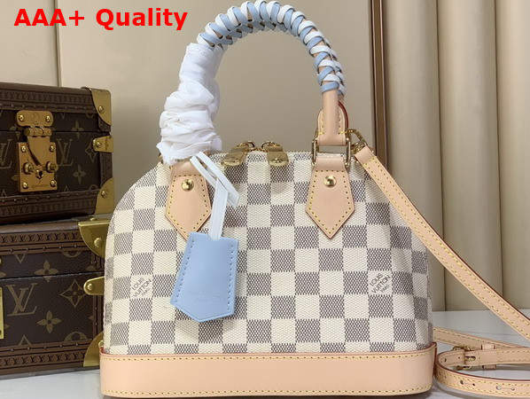 Louis Vuitton Alma BB Damier Azur Canvas with Braided Handle N40902 Replica