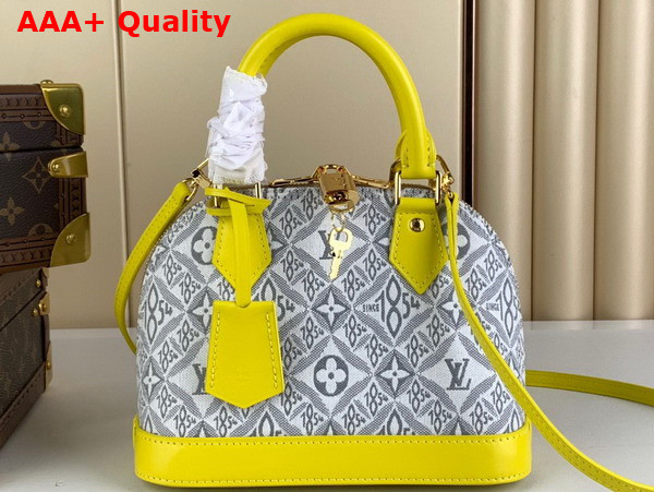 Louis Vuitton Alma BB Grey Jacquard Since 1854 Textile Replica