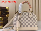 Louis Vuitton Alma BB Handbag in Damier Azur Coated with Leather Trim in Delicate Shades of Pink and Cream M45294 Replica