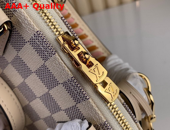 Louis Vuitton Alma BB Handbag in Damier Azur Coated with Leather Trim in Delicate Shades of Pink and Cream M45294 Replica