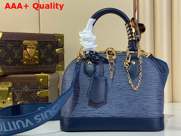Louis Vuitton Alma BB Handbag in Denim Blue Epi Leather M14853 Replica