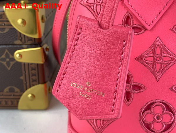 Louis Vuitton Alma BB Handbag in Pink Calfskin Perforated with Iconic Monogram Motifs M22878 Replica