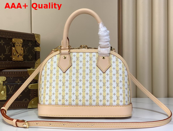 Louis Vuitton Alma BB LV Stamp Collection Banana Coated Canvas M28672 Replica