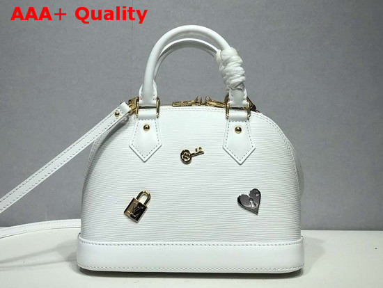 Louis Vuitton Alma BB Love Lock Edition White Epi Leather M52885 Replica