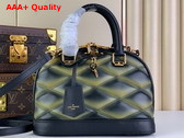 Louis Vuitton Alma BB Malletage Black and Beige Quilted Lambskin with a Sprayed Effect M23576 Replica