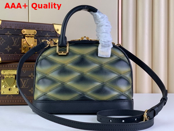 Louis Vuitton Alma BB Malletage Black and Beige Quilted Lambskin with a Sprayed Effect M23576 Replica