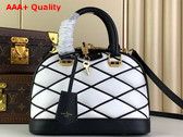 Louis Vuitton Alma BB Malletage Black and White Lamb Leather M23761 Replica