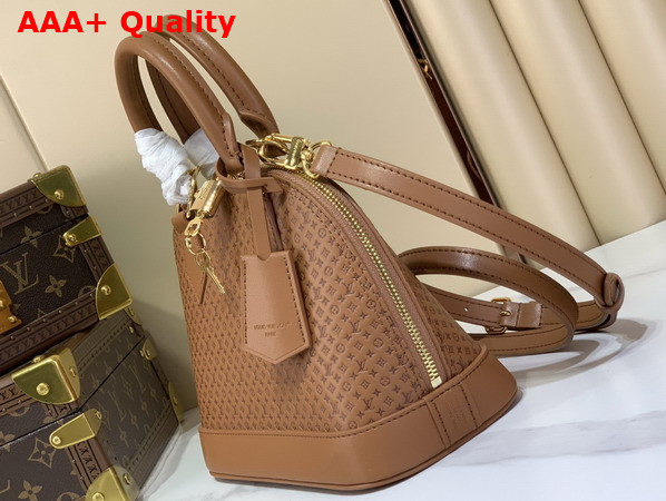 Louis Vuitton Alma BB Noisette Calfskin Leather with Minigram a New Leather Signature M29491 Replica